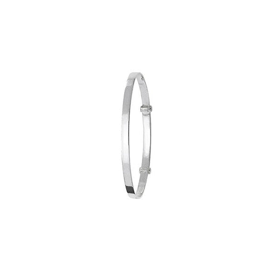 SILVER BABIES' ROUND PLAIN EXPANDABLE BANGLE