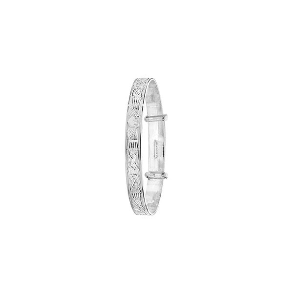 SILVER BABIES' CELTIC DESIGN BANGLE
