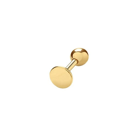 9CT YEL GOLD DISC CARTILAGE 6MM POST STUD