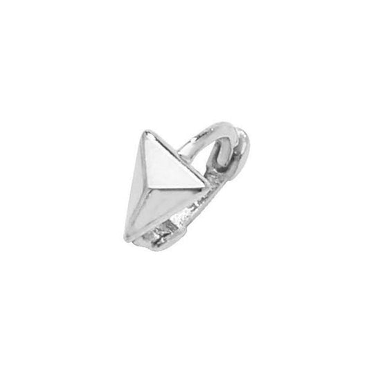 9CT WHITE GOLD RHOMBUS CARTILAGE HOOP EARRING