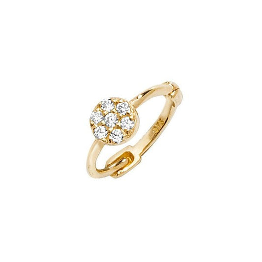 9CT YEL GOLD CZ DOME CARTILAGE HOOP EARRING