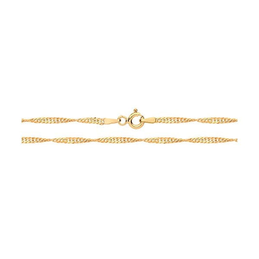 9ct Yellow Gold Singapore Hollow Chain