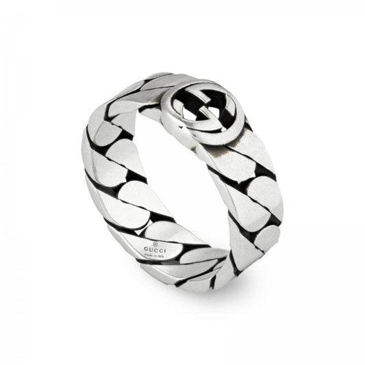 Sterling Silver Interlocking GUCCI Ring