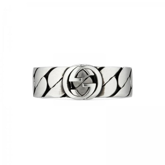 Sterling Silver Interlocking GUCCI Ring