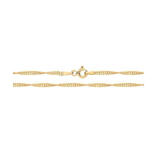 9ct Yellow Gold Singapore Hollow Chain