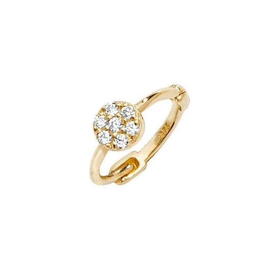 9CT YEL GOLD CZ DOME CARTILAGE HOOP EARRING