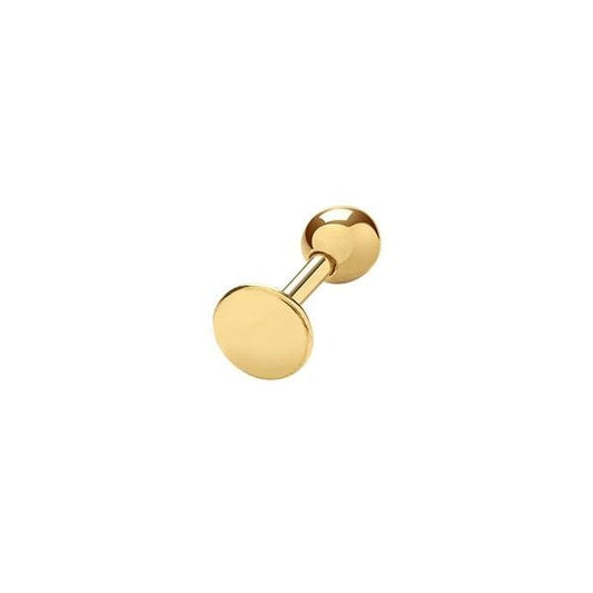 9CT YEL GOLD DISC CARTILAGE 6MM POST STUD