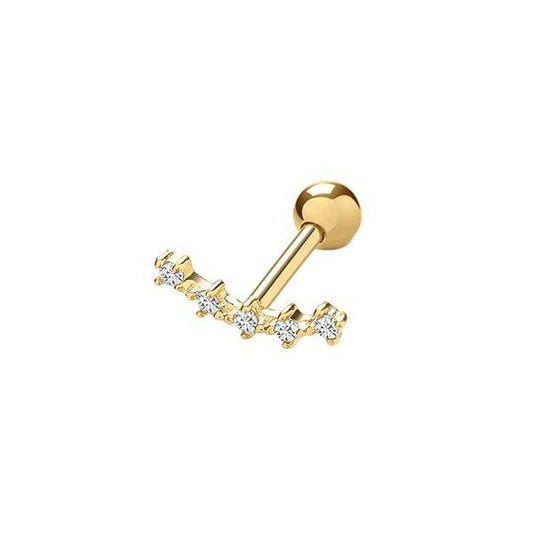 9CT YEL GOLD CZ CONSTELLATION CARTILAGE 6MM STUD