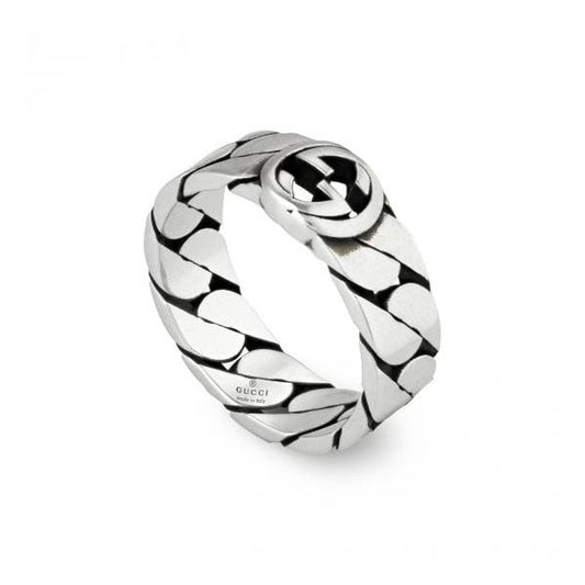 Gucci Interlocking Sterling Silver 6mm Ring S16