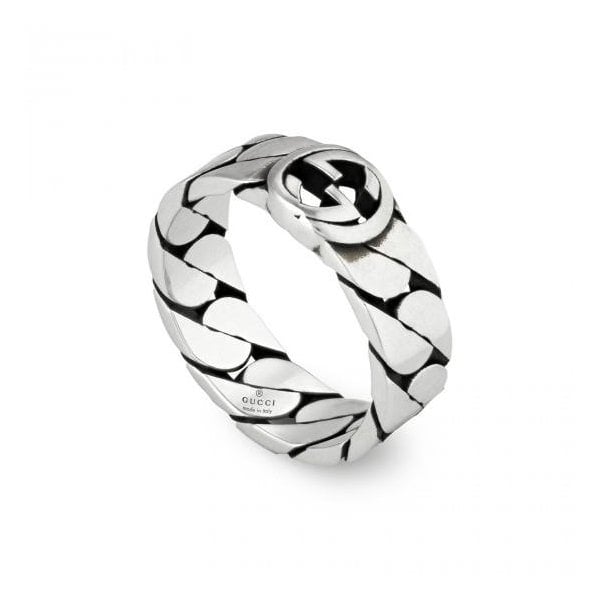 Gucci Interlocking Sterling Silver 6mm Ring S16