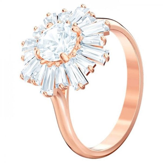 Sunshine ring Sun, White, Rose-gold tone  S60