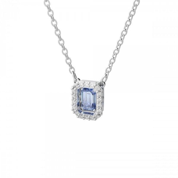 Millenia Octagon Step Cut Fancy Light Blue Necklace