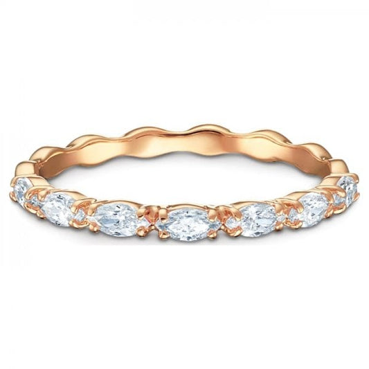 Vittore Marquise Ring, White, Rose-gold tone plated