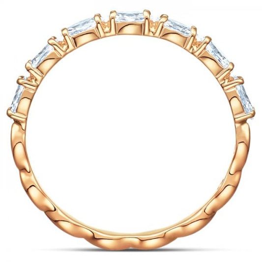 Vittore Marquise Ring, White, Rose-gold tone plated