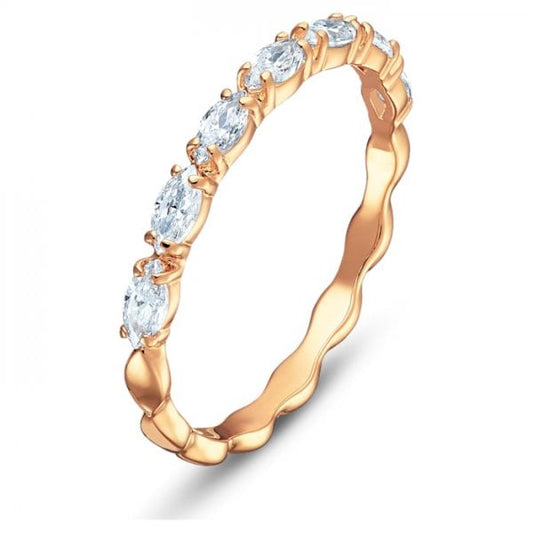 Vittore Marquise Ring, White, Rose-gold tone plated