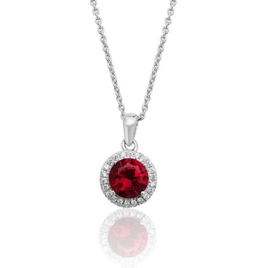 Red CZ Pendant and Chain
