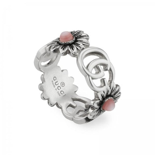GG Marmont Sterling Silver Floral Ring SIZE 12