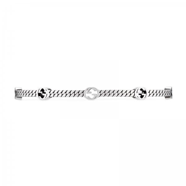 Interlocking G Sterling Silver Bracelet Rigid 17cm