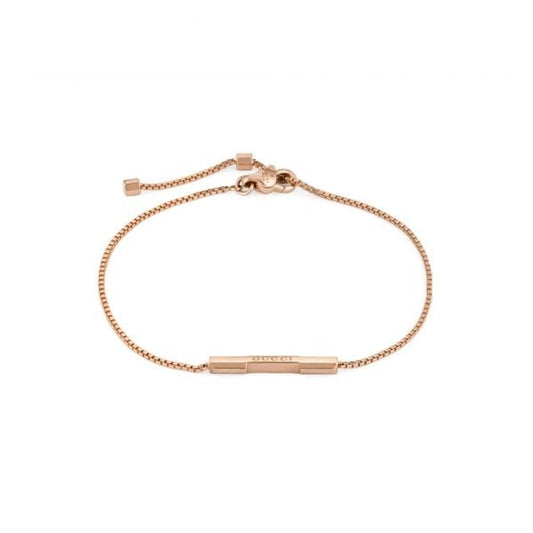 18ct Rose Gold Link to Love Bar Bracelet 16cm