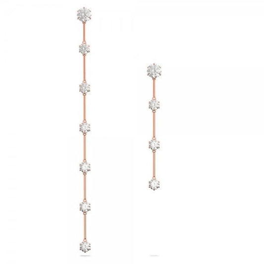 Constella earrings Asymmetrical, White, Rose-gold