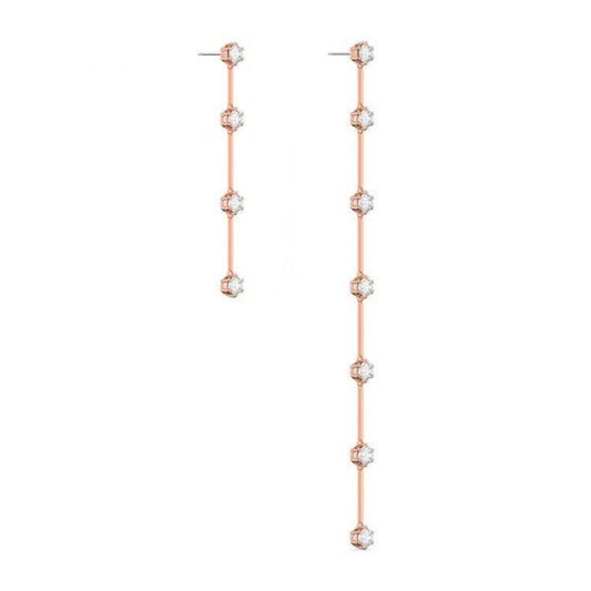 Constella earrings Asymmetrical, White, Rose-gold