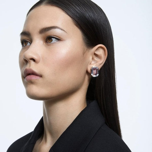 Mesmera clip earring Single, Octagon cut crystal