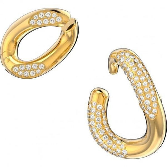Dextera ear cuff Single, Set, White, Gold-tone