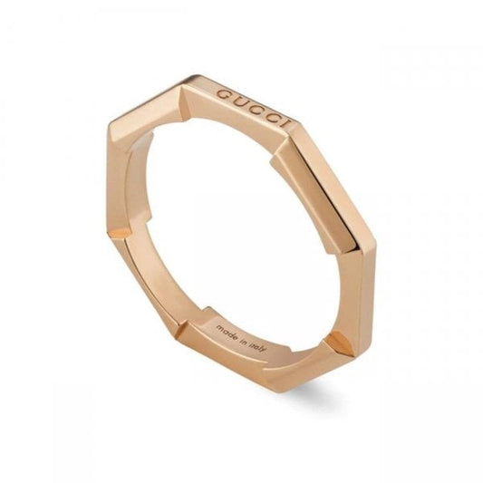 18k Rose Gold GUCCI Link to Love Mirrored Ring