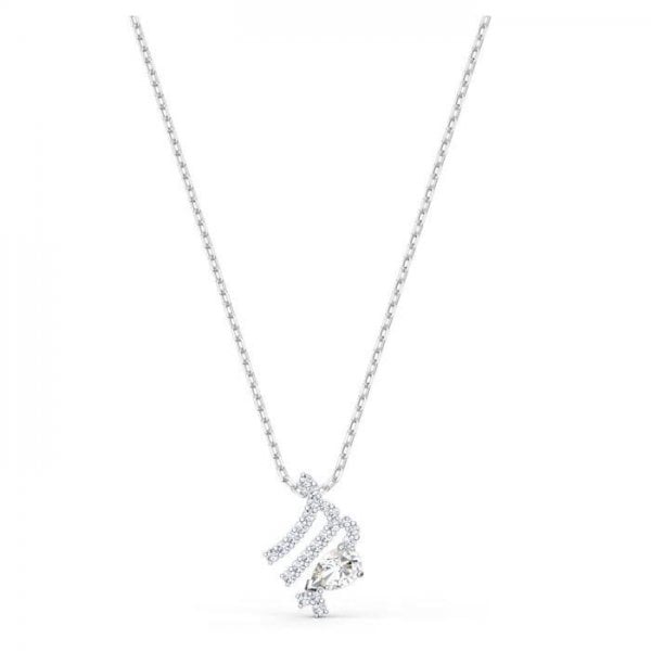 Zodiac II Pendant, Virgo, White, Mixed metal