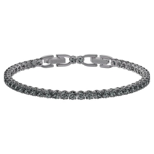 Tennis Deluxe bracelet, Round, Grey