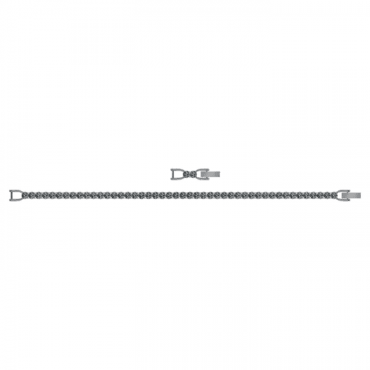 Tennis Deluxe bracelet, Round, Grey