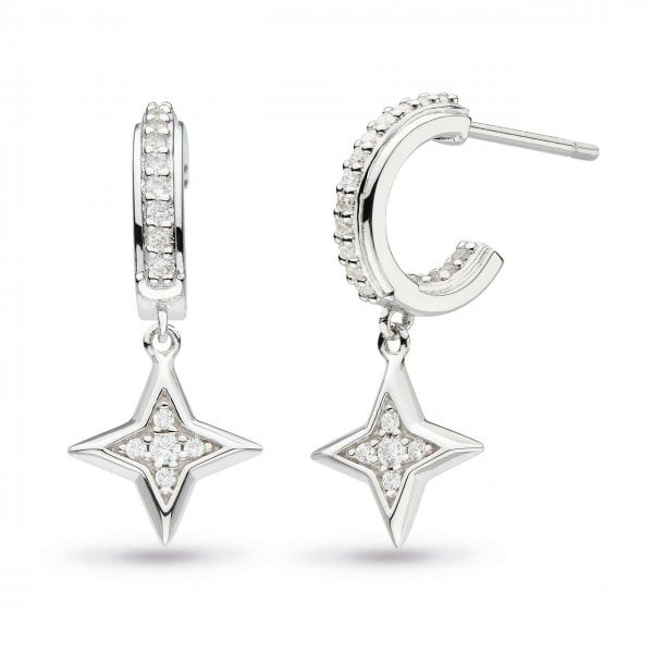 Empire Astoria Starburst CZ Star Semi-Hoop Studs