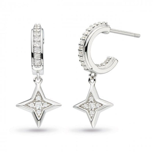 Empire Astoria Starburst CZ Star Semi-Hoop Studs