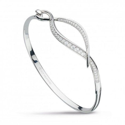 Entwine Twine Twist Cubic Zirconia Pave Hinged Bangle