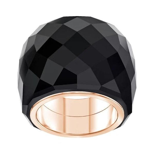 Nirvana ring Black, Rose-gold tone PVD size 58