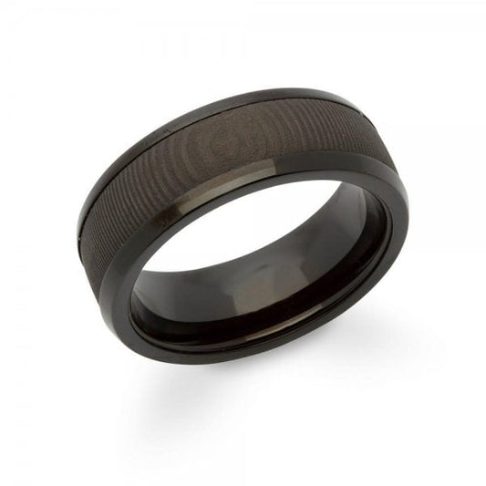 Steel Ring Carbon Fibre and Black Plating SIZE 62