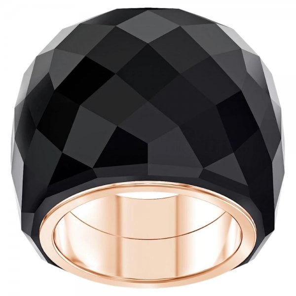 Nirvana ring Black, Rose-gold tone PVD