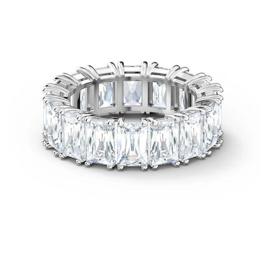 Vittore wide ring White, Rhodium plated S55