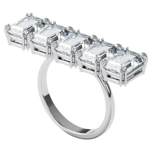 Millenia cocktail ring White, Rhodium plated