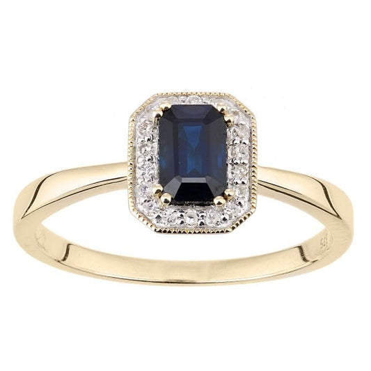 0.08CT DIAMOND, SAPPHIRE RING
