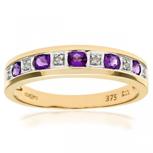 0.02ct Diamond, Amethyst Ring