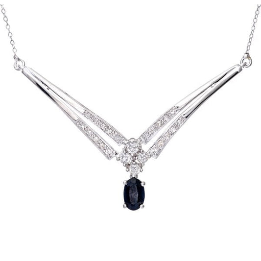 0.24ct Diamond, Sapphire Necklace
