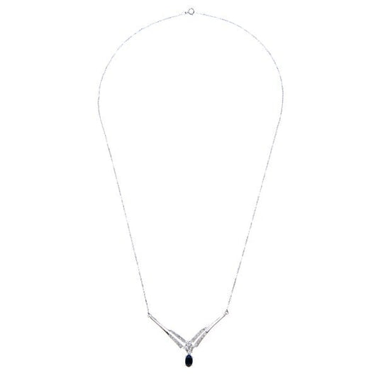 0.24ct Diamond, Sapphire Necklace