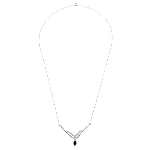 0.24ct Diamond, Sapphire Necklace