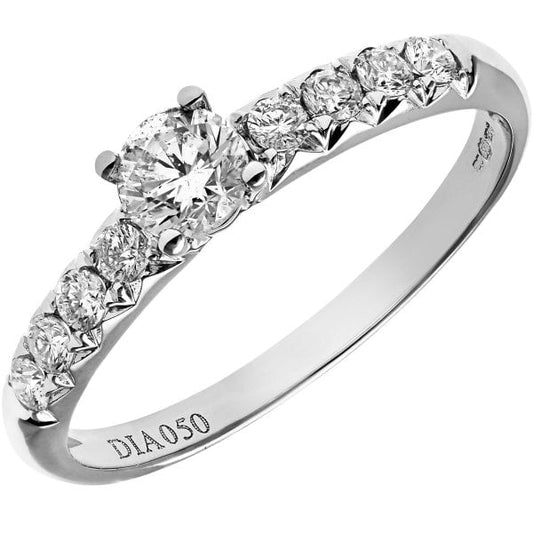 0.50ct Diamond, 18k White Gold Ring