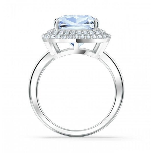 Angelic Ring Blue, Rhodium plated Size 50