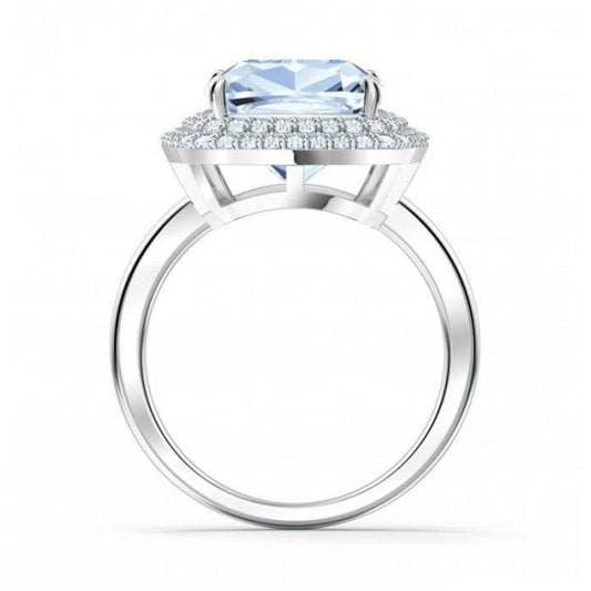 Angelic Ring Blue, Rhodium plated Size 50