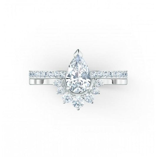 Attract ring Set (2), Pear cut crystal Size 50