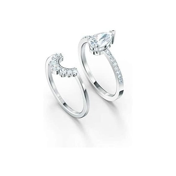 Attract ring Set (2), Pear cut crystal Size 50