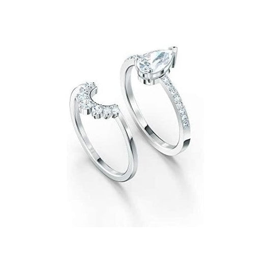 Attract ring Set (2), Pear cut crystal Size 50